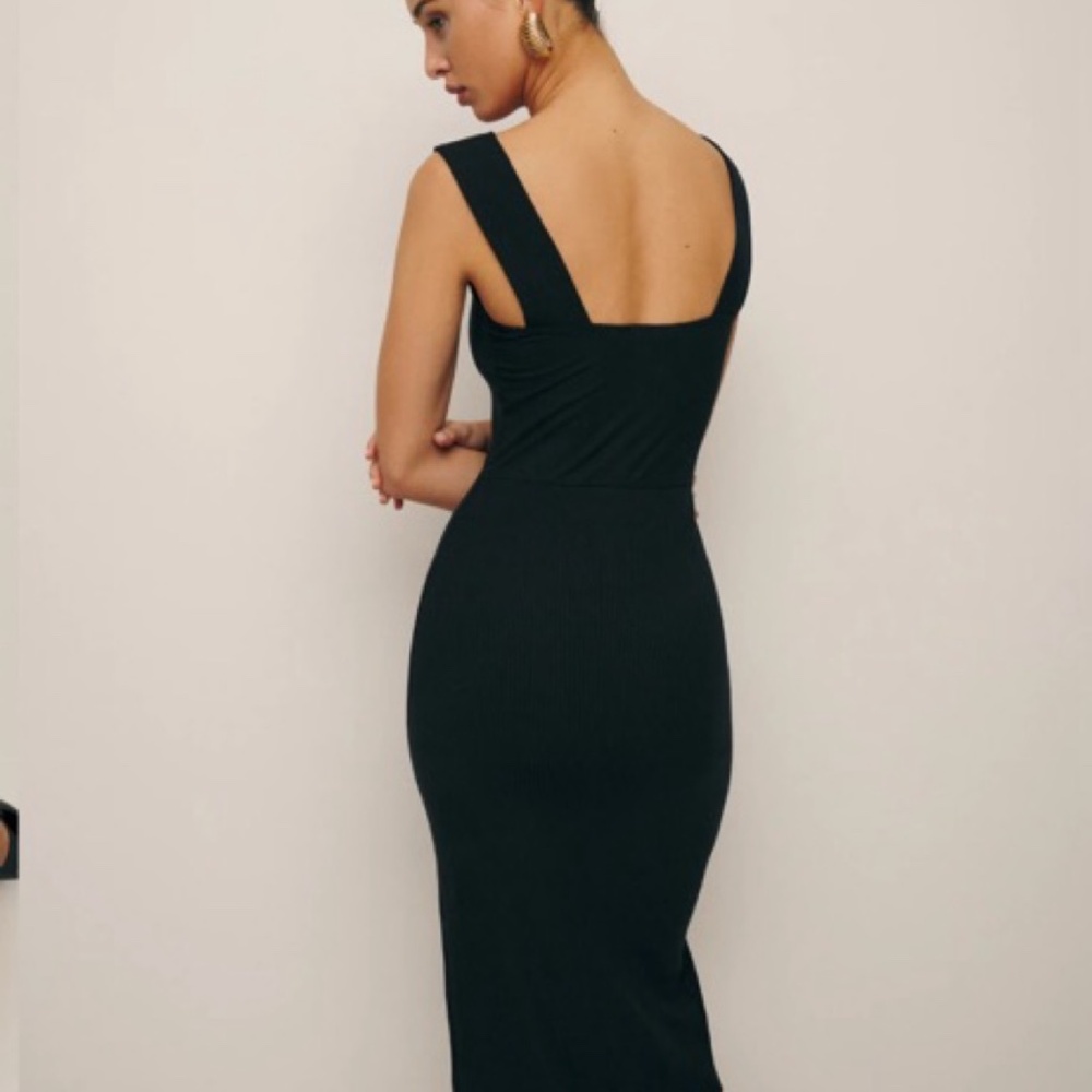 Reformation Cassi Knit Dress | Black | Small - Picture 2 of 8